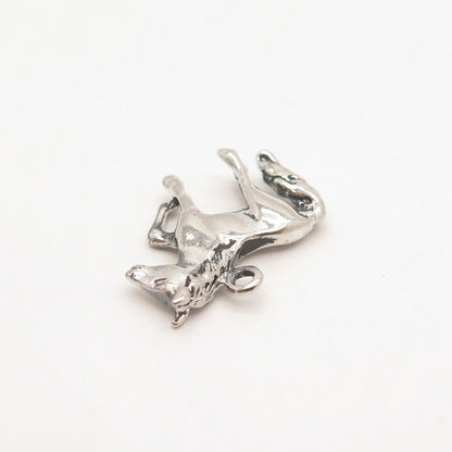 925 Sterling Silver Vintage Horse / Foal 3D Charm Pendant