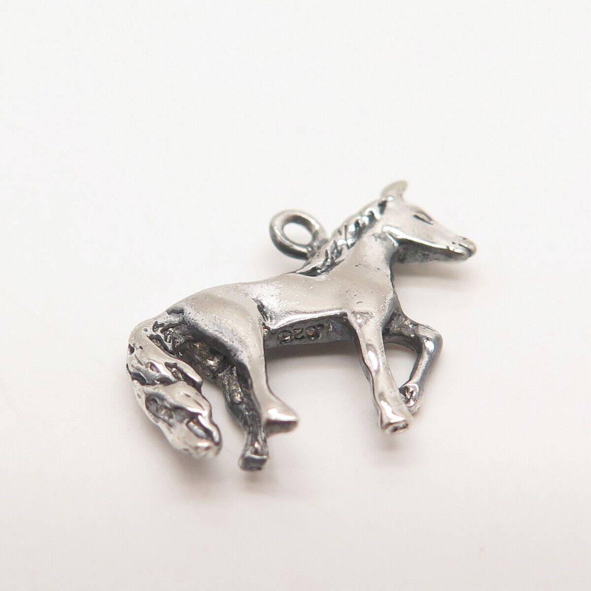 925 Sterling Silver Vintage Horse / Foal 3D Charm Pendant