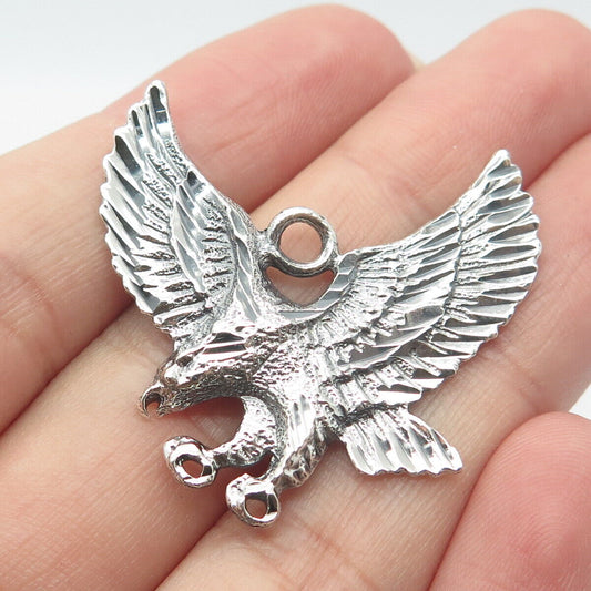 925 Sterling Silver Vintage Eagle Bird Pendant