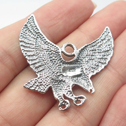 925 Sterling Silver Vintage Eagle Bird Pendant