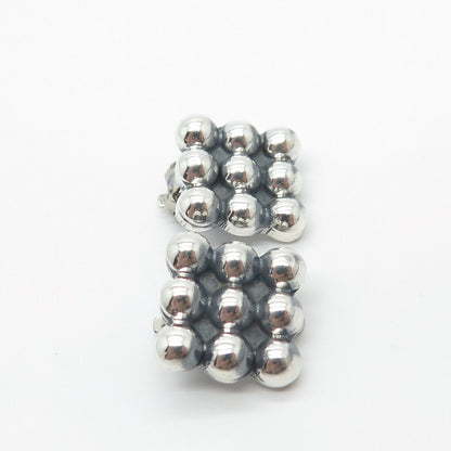 925 Sterling Silver Vintage Ball / Bead Clip-On Earrings