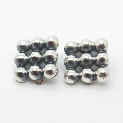 925 Sterling Silver Vintage Ball / Bead Clip-On Earrings