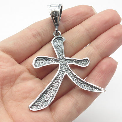 925 Sterling Silver Vintage "Fire" Chinese Character Pendant