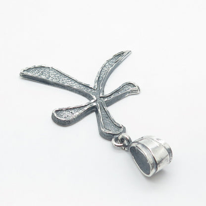 925 Sterling Silver Vintage "Fire" Chinese Character Pendant