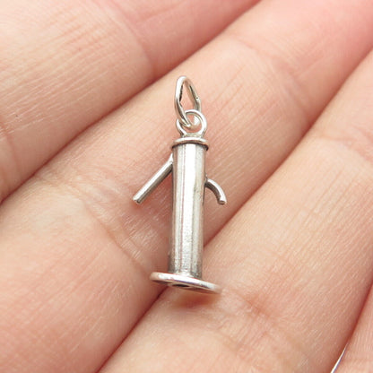 925 Sterling Silver Vintage Water Column Charm Pendant