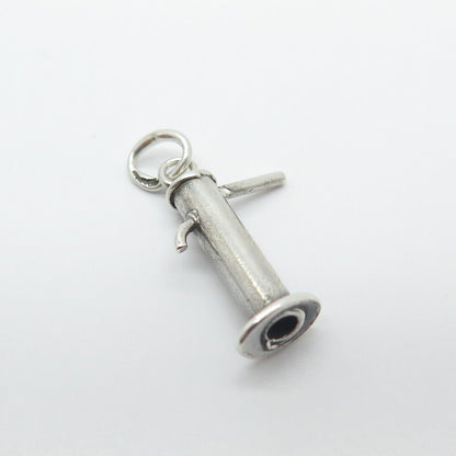 925 Sterling Silver Vintage Water Column Charm Pendant