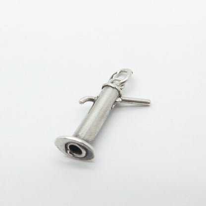 925 Sterling Silver Vintage Water Column Charm Pendant