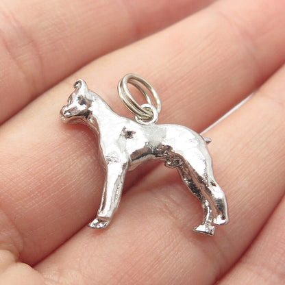 925 Sterling Silver Vintage Dog 3D Pendant