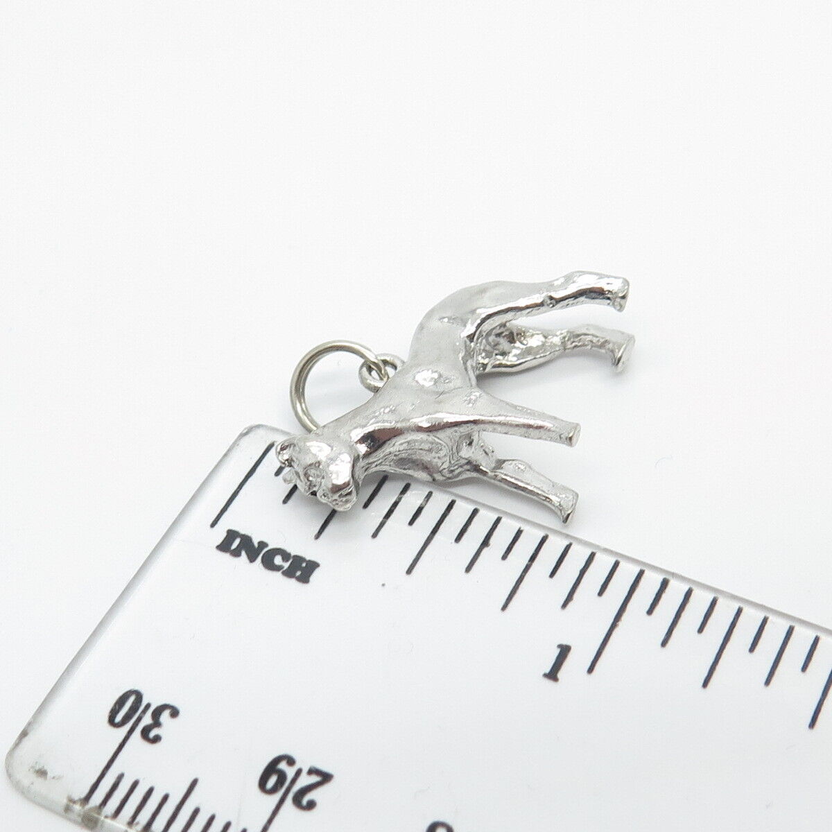 925 Sterling Silver Vintage Dog 3D Pendant