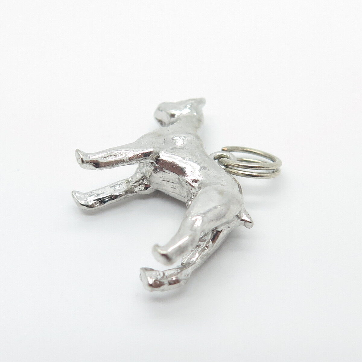 925 Sterling Silver Vintage Dog 3D Pendant