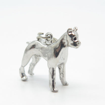 925 Sterling Silver Vintage Dog 3D Pendant