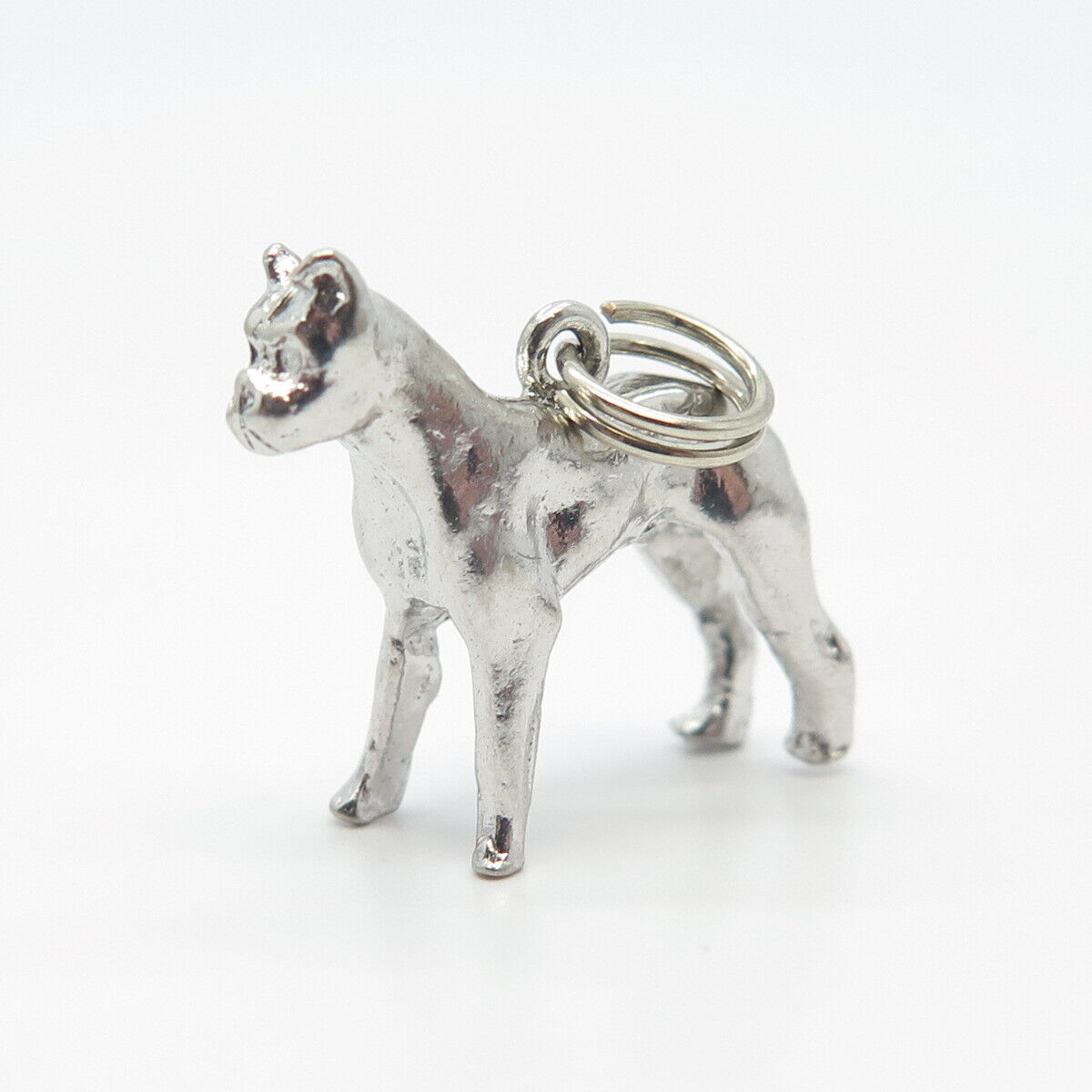 925 Sterling Silver Vintage Dog 3D Pendant