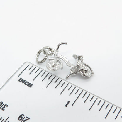 925 Sterling Silver Vintage Bicycle 3D Pendant