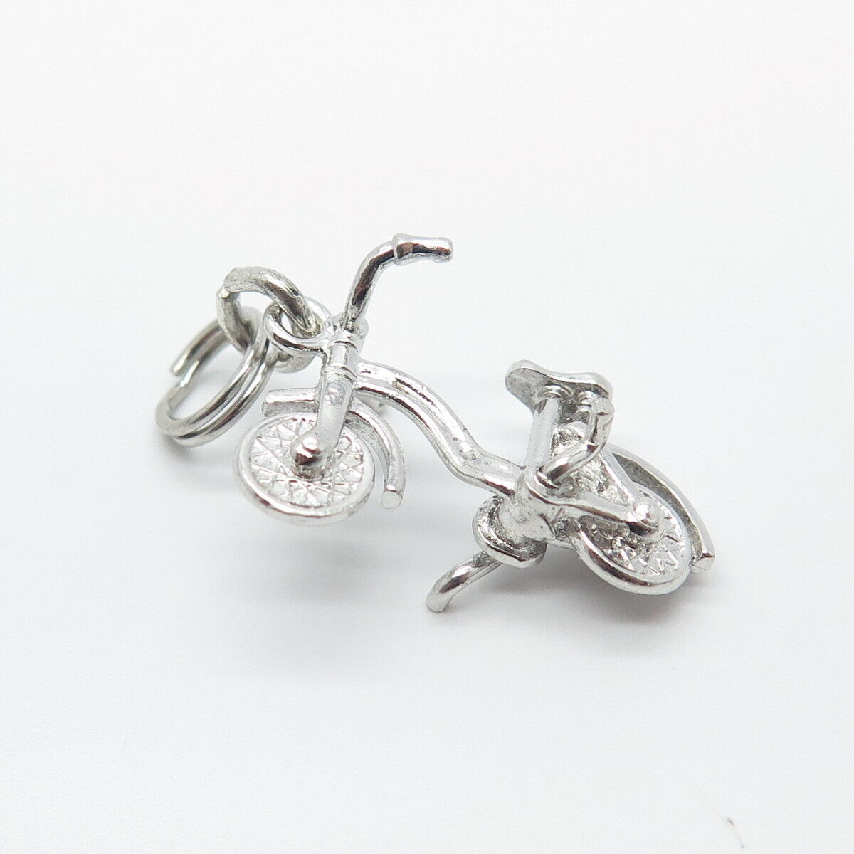 925 Sterling Silver Vintage Bicycle 3D Pendant