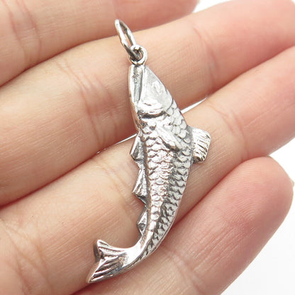 900 Silver Vintage Fish Pendant