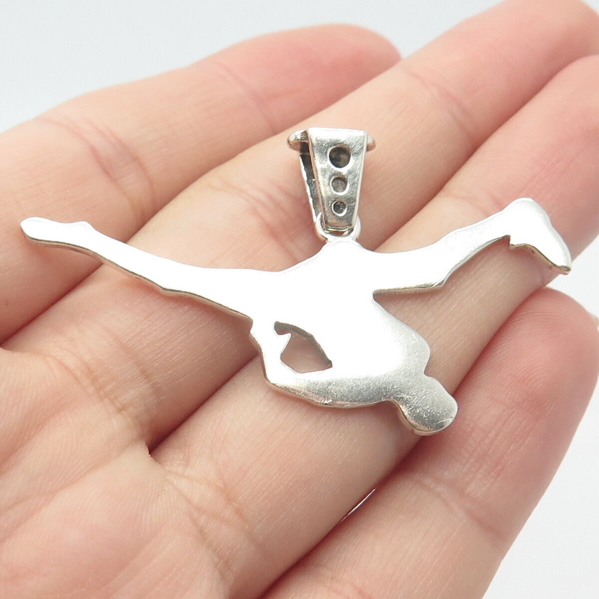 925 Sterling Silver Vintage Gymnast / Athlete Pendant