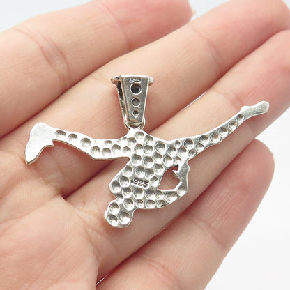 925 Sterling Silver Vintage Gymnast / Athlete Pendant