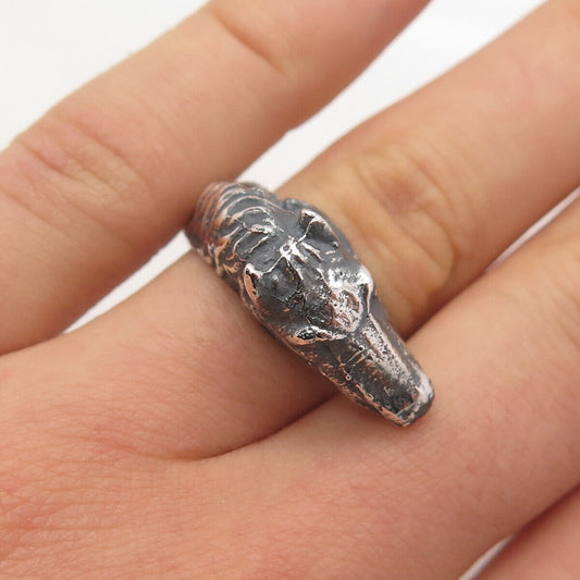 925 Sterling Silver Vintage Horse Head Ring Size 9