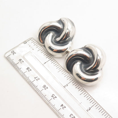 925 Sterling Silver Vintage Mexico Ribbed Earrings