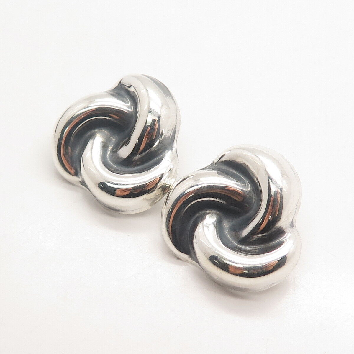 925 Sterling Silver Vintage Mexico Ribbed Earrings