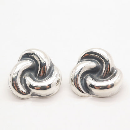 925 Sterling Silver Vintage Mexico Ribbed Earrings