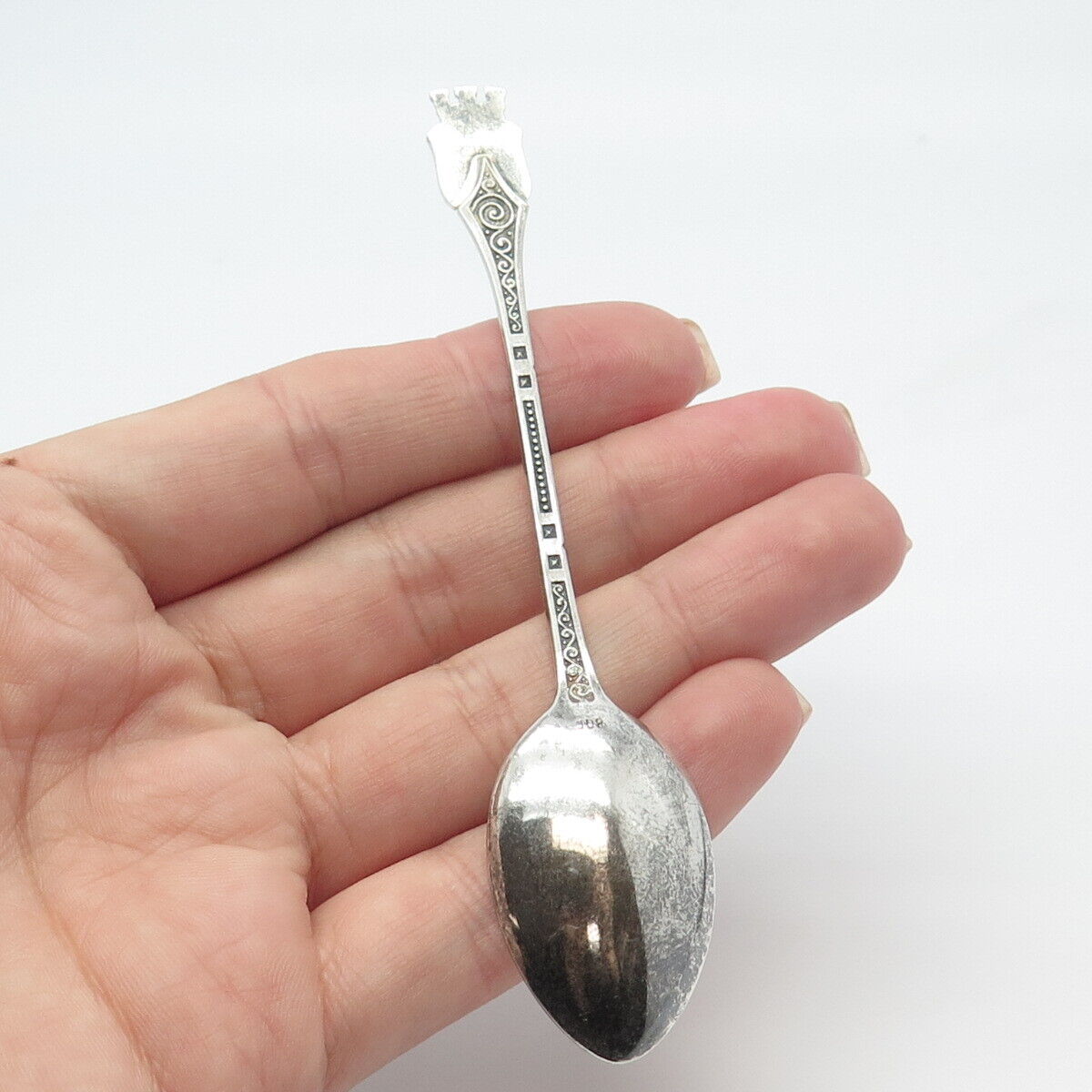 800 Silver Antique Colorful Enamel "Berlin" Coat of Arms Spoon