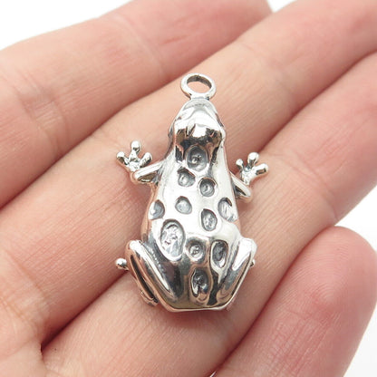 925 Sterling Silver Vintage Frog For Good Luck Pendant