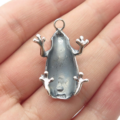 925 Sterling Silver Vintage Frog For Good Luck Pendant