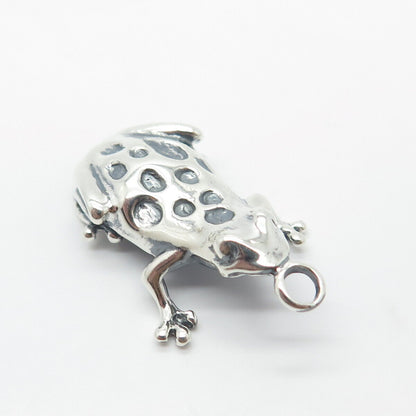 925 Sterling Silver Vintage Frog For Good Luck Pendant