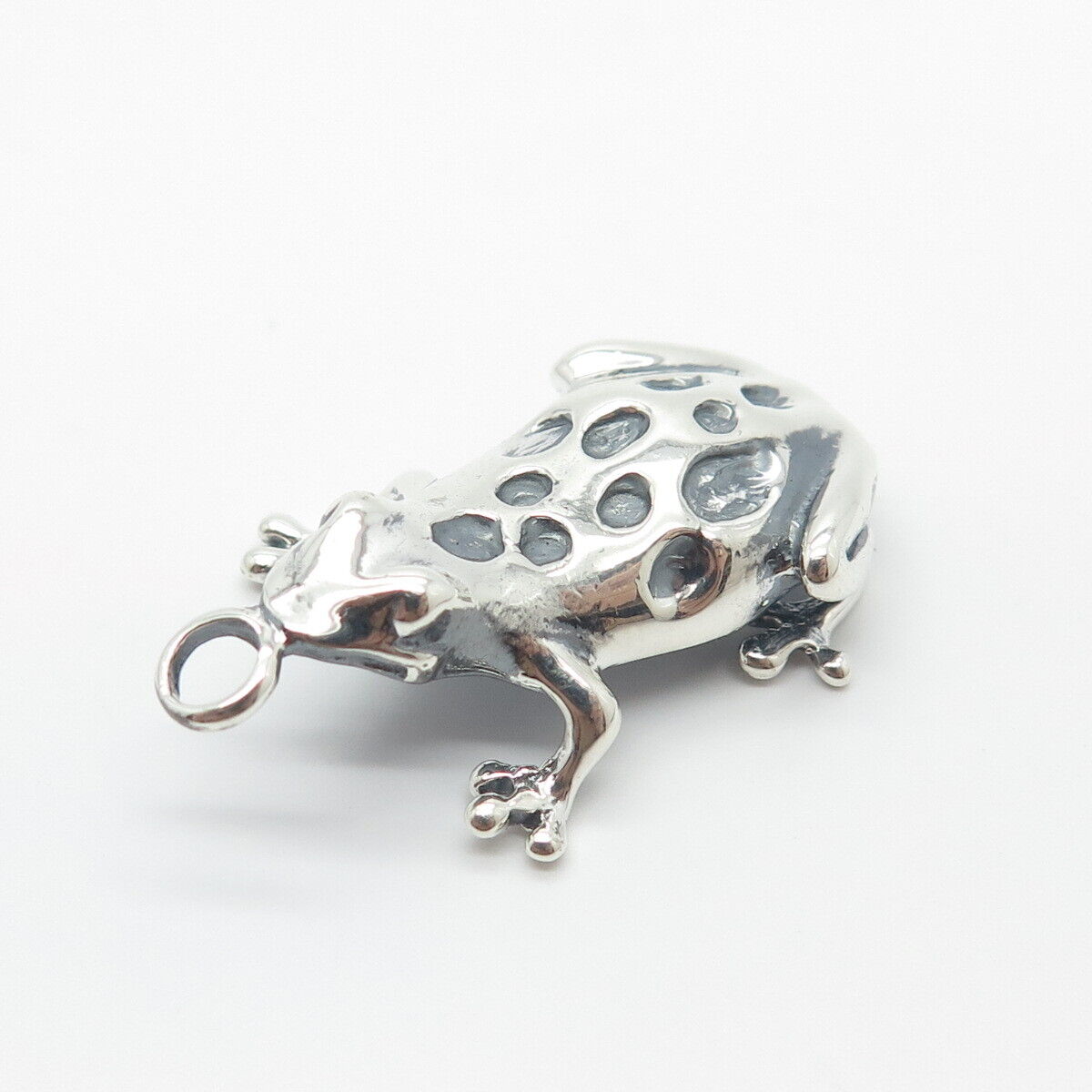 925 Sterling Silver Vintage Frog For Good Luck Pendant