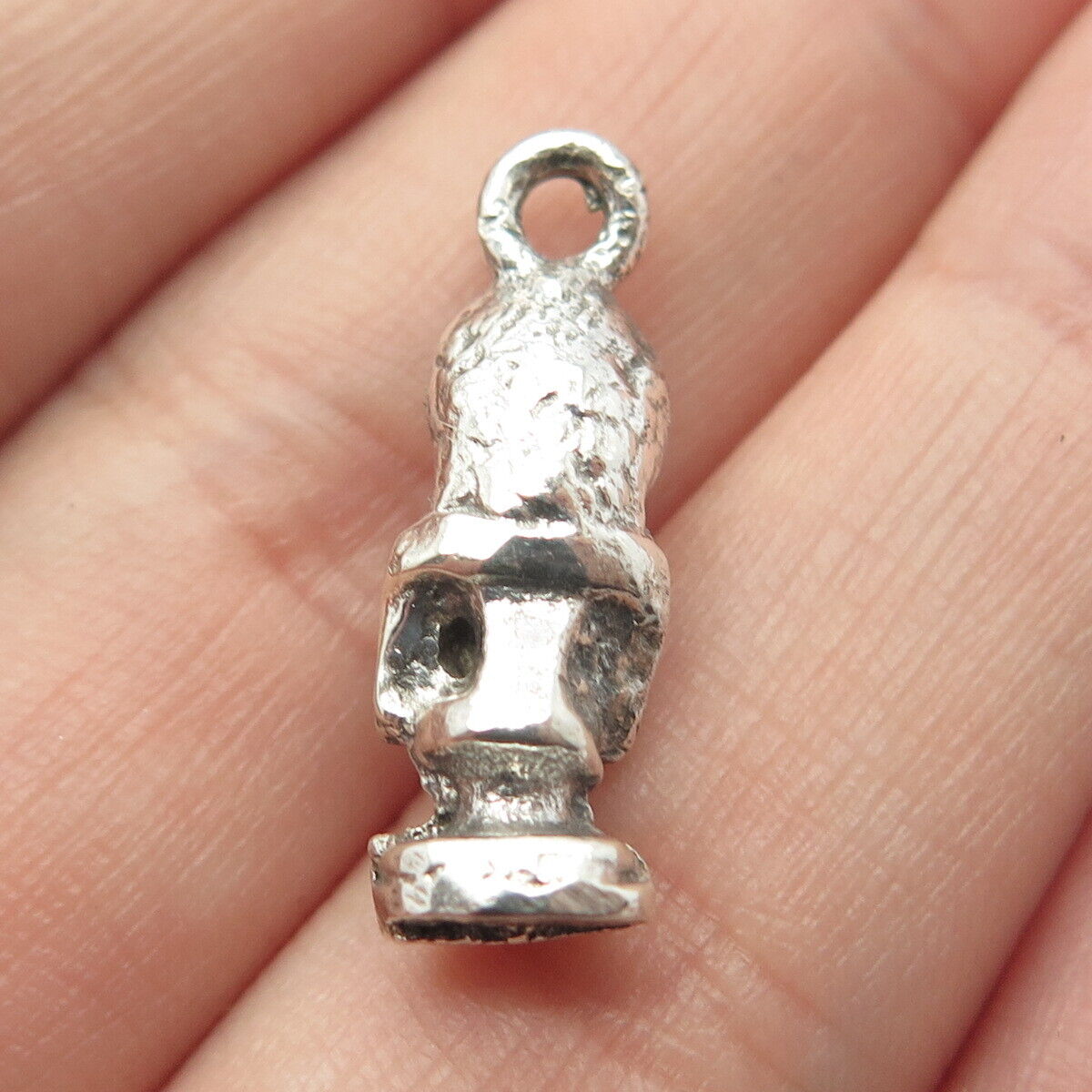 925 Sterling Silver Vintage Male Bust Charm Pendant