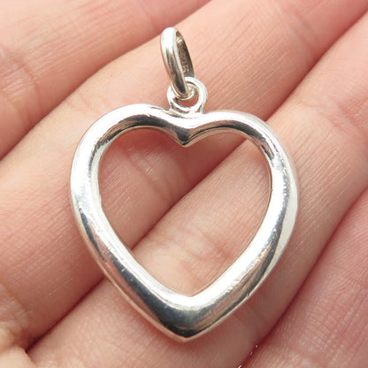 925 Sterling Silver Vintage Open Heart Pendant