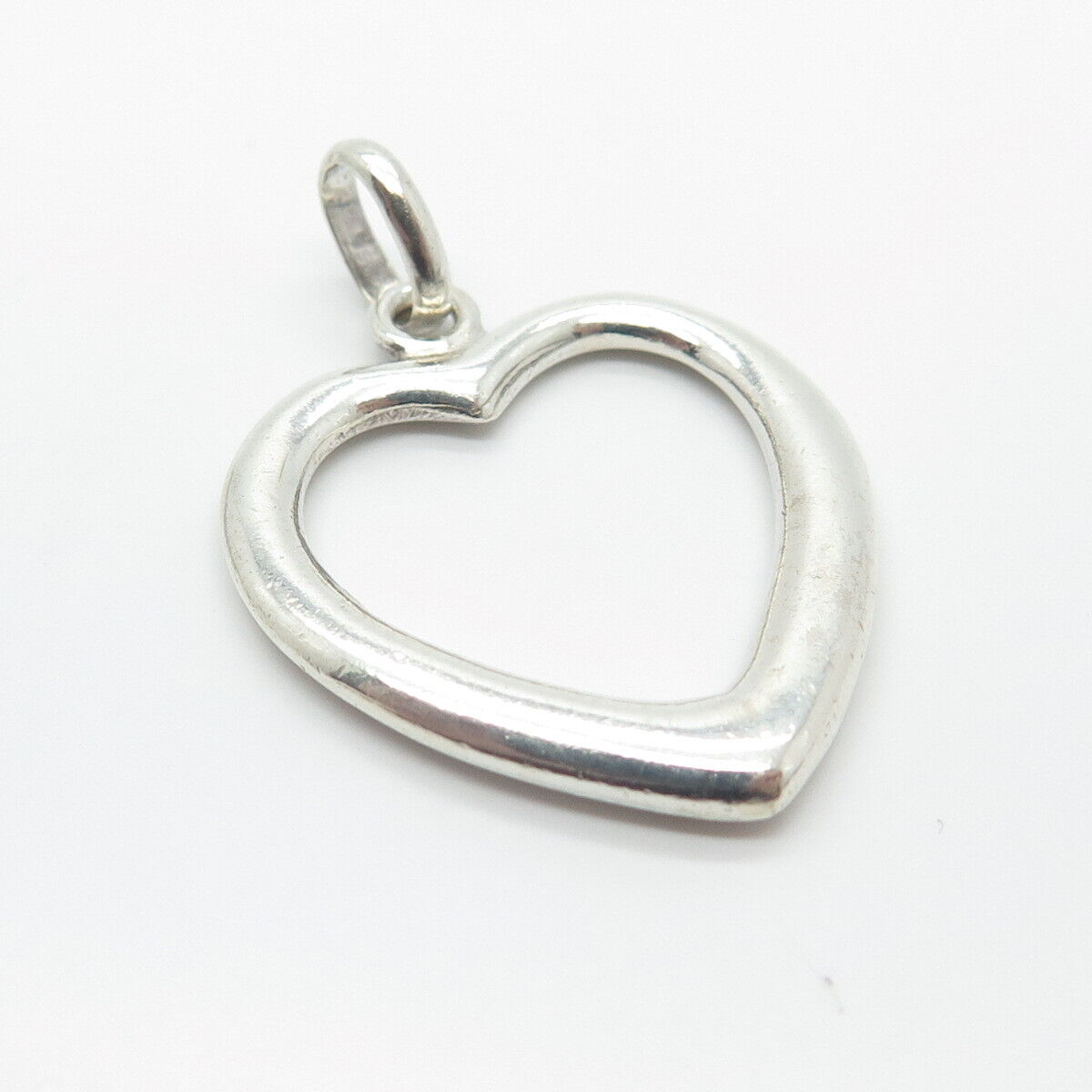 925 Sterling Silver Vintage Open Heart Pendant