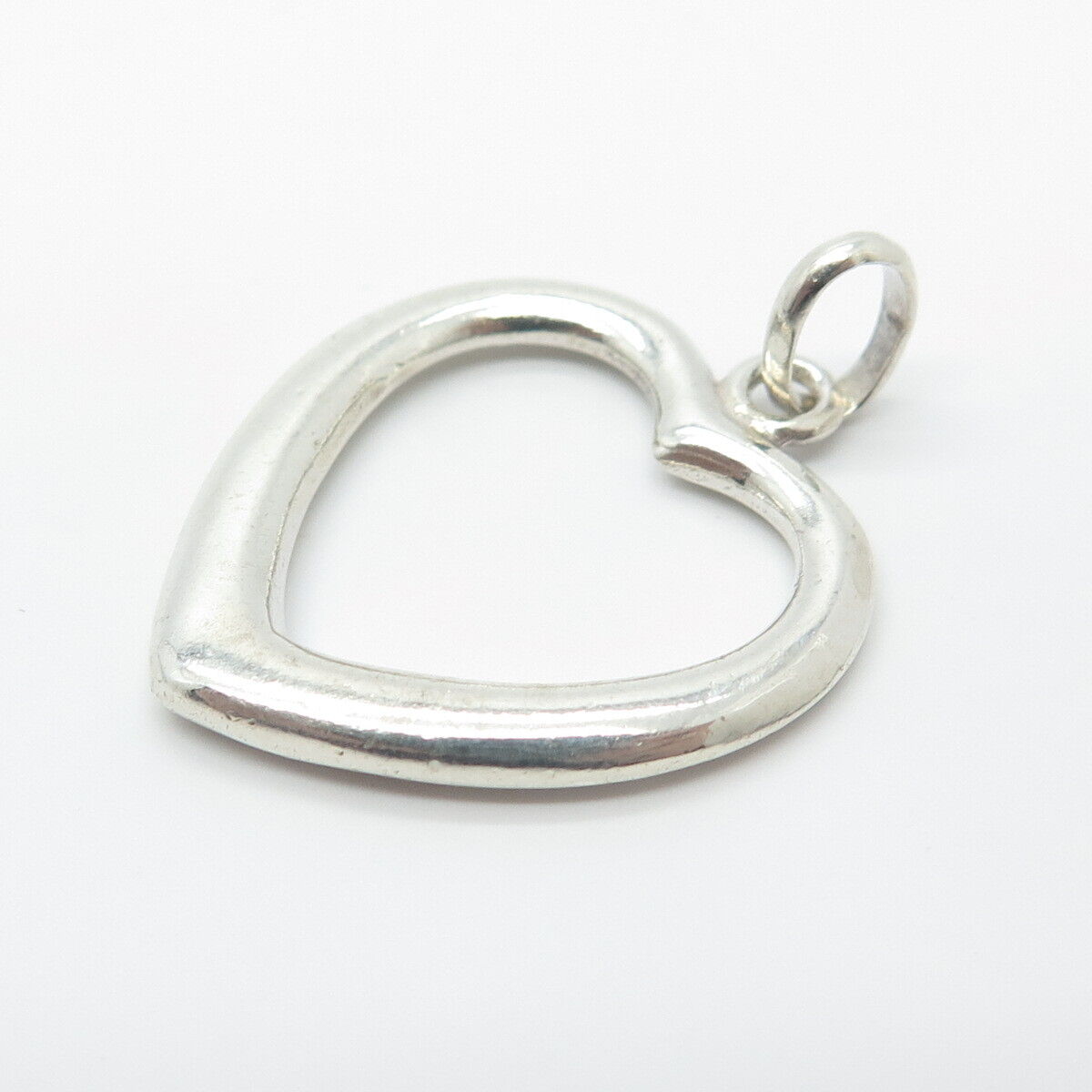 925 Sterling Silver Vintage Open Heart Pendant