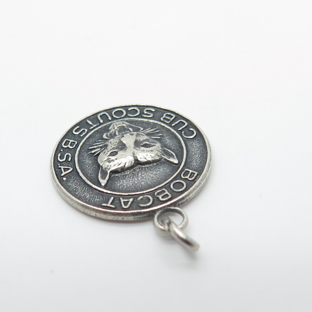 925 Sterling Silver Vintage "Bobcat Cub Scouts BSA" Charm Pendant