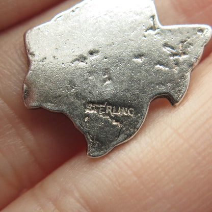 925 Sterling Silver Vintage "Texas" State Map Charm Pendant