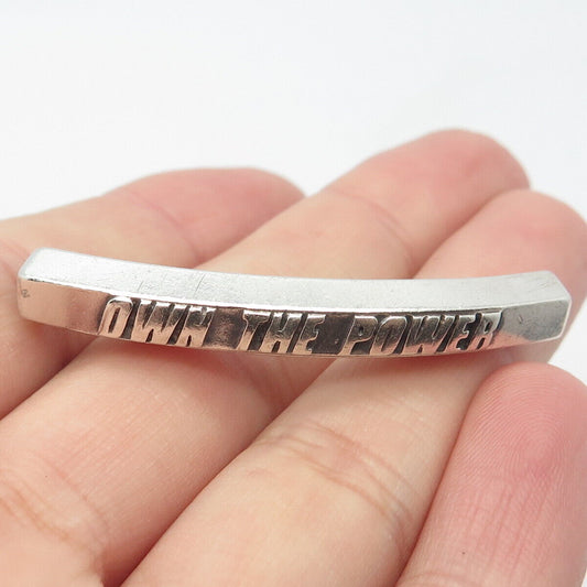 925 Sterling Silver Vintage OTPE 2001 "Own the Power" ID Bracelet Midle Part