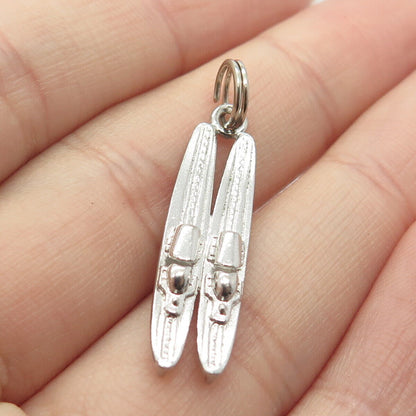 925 Sterling Silver Vintage Ski Pendant