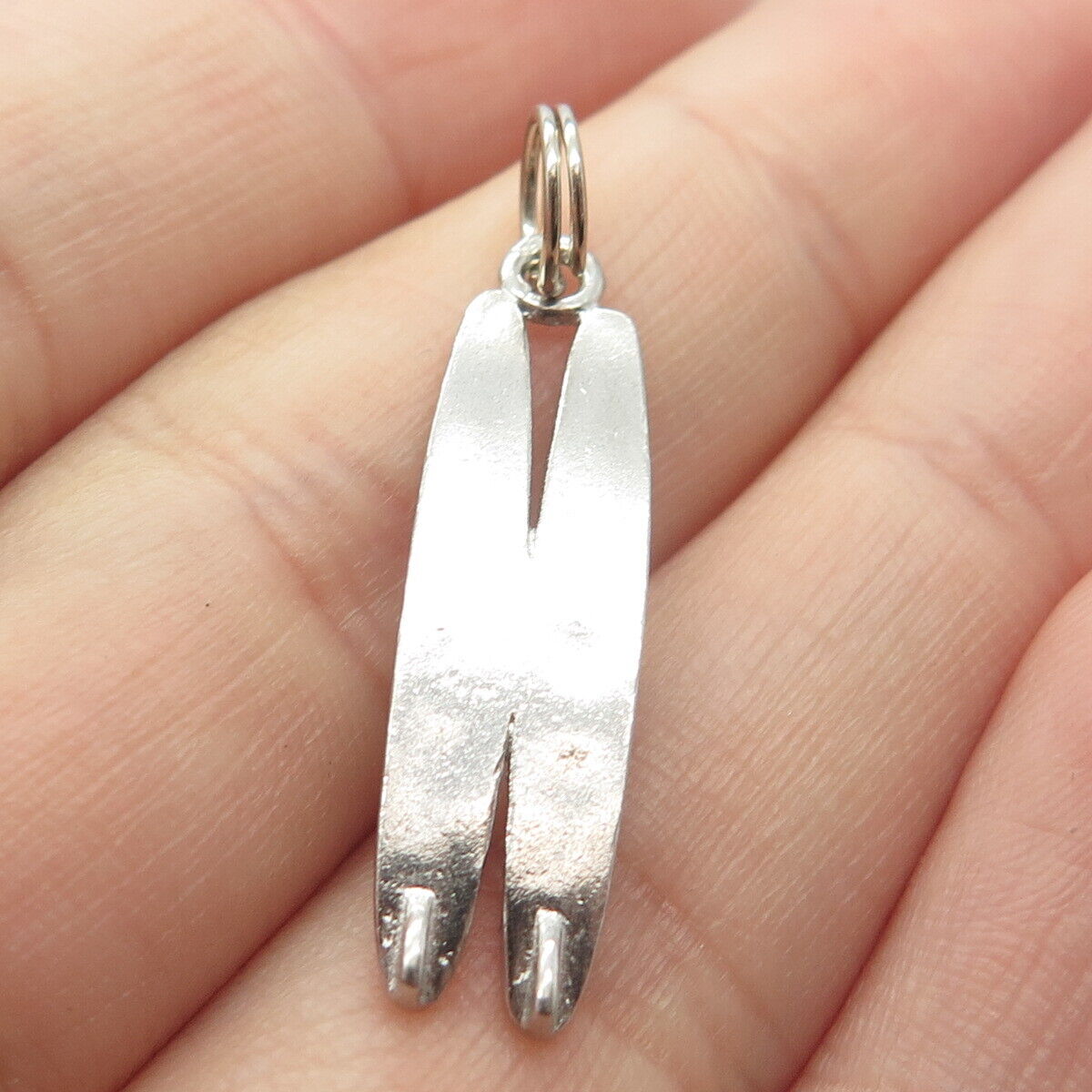 925 Sterling Silver Vintage Ski Pendant