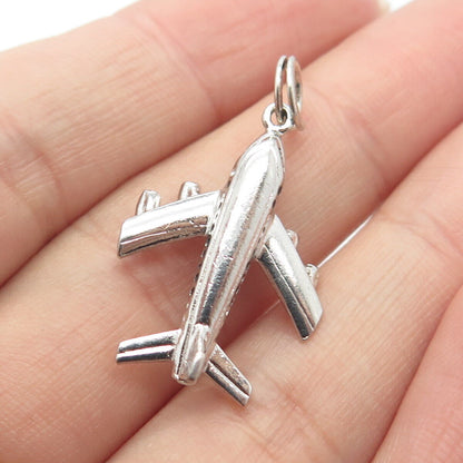 925 Sterling Silver Vintage Airplane Pendant