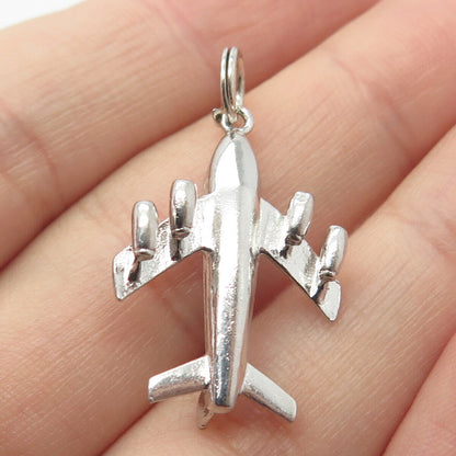 925 Sterling Silver Vintage Airplane Pendant