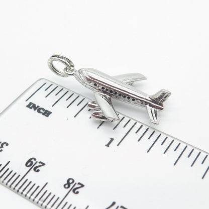 925 Sterling Silver Vintage Airplane Pendant