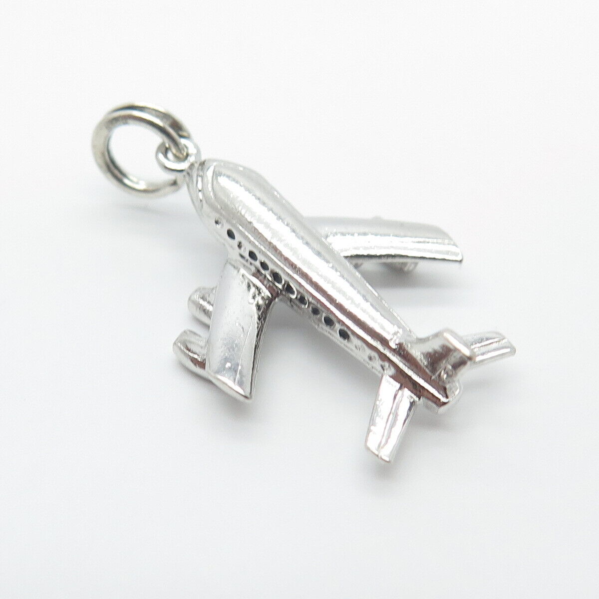 925 Sterling Silver Vintage Airplane Pendant