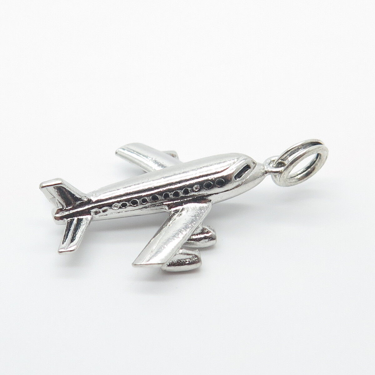 925 Sterling Silver Vintage Airplane Pendant