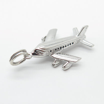 925 Sterling Silver Vintage Airplane Pendant