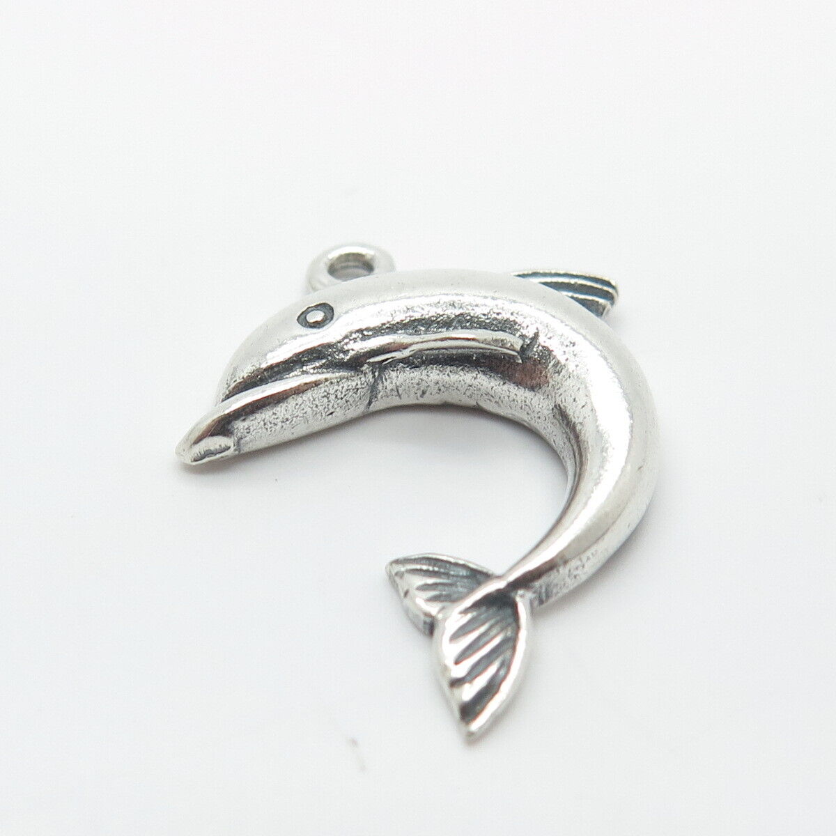 925 Sterling Silver Vintage Friendly Dolphin Charm Pendant