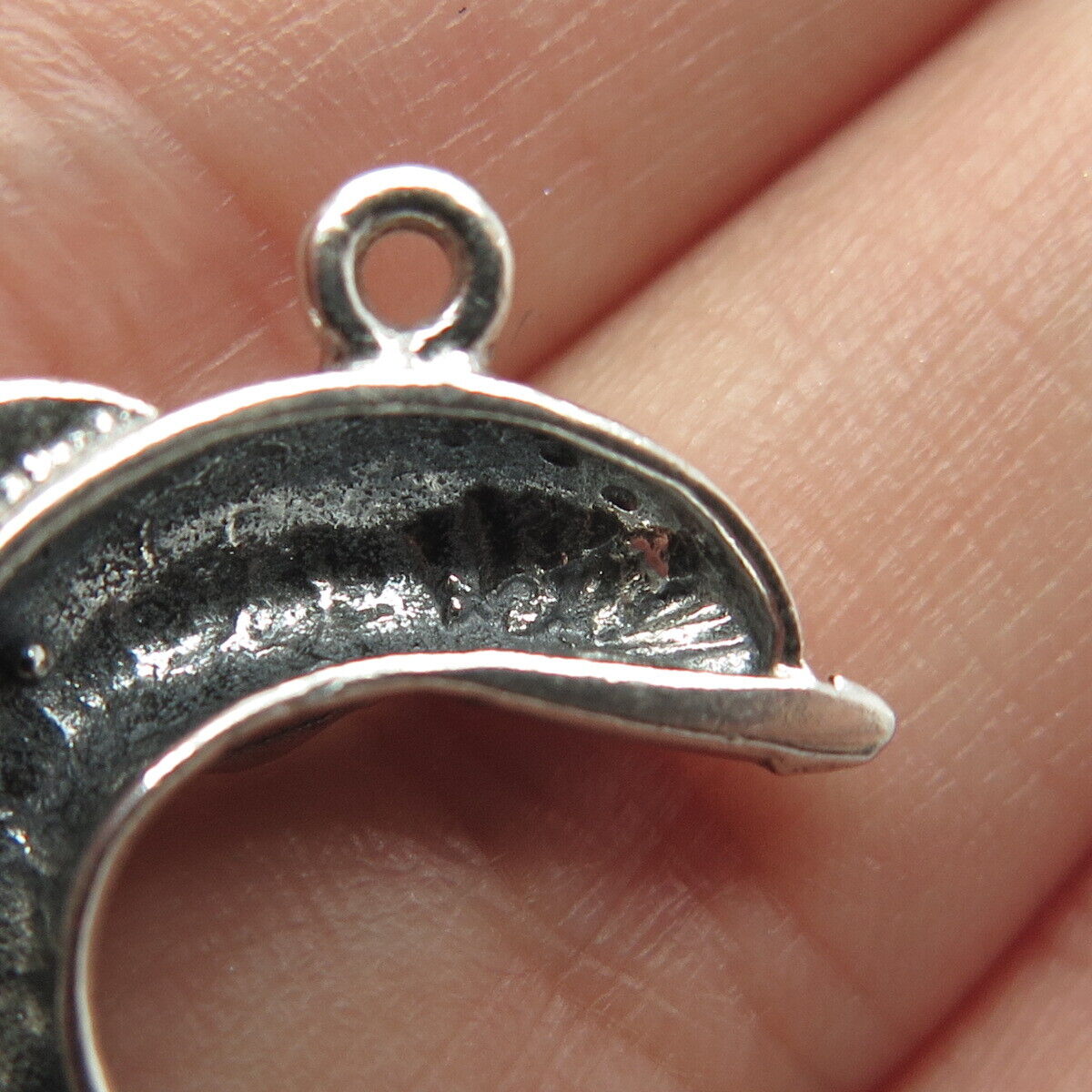 925 Sterling Silver Vintage Friendly Dolphin Charm Pendant