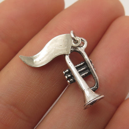 925 Sterling Silver Vintage Branson Mo Musical Trumpet Pendant