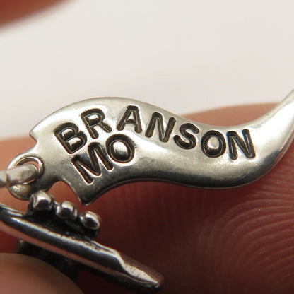 925 Sterling Silver Vintage Branson Mo Musical Trumpet Pendant