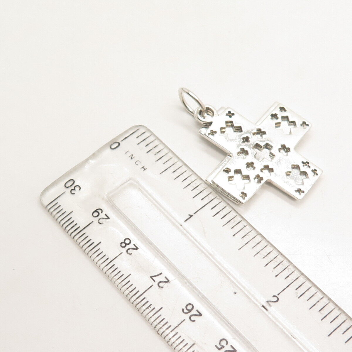 925 Sterling Silver Vintage Double Cross Pendant